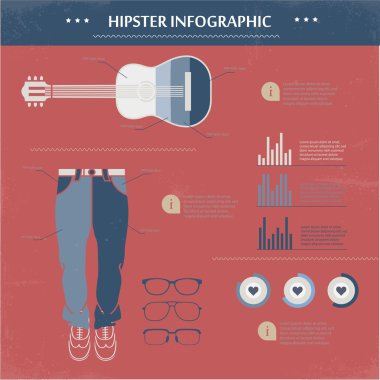 Hipster Infographic. vektör çizim