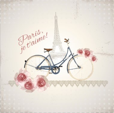 Romantic postcard from Paris clipart