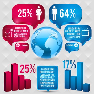 Infographics with a population clipart