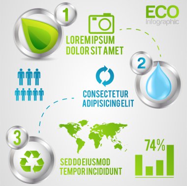 Ecology info graphics, elements and icons clipart