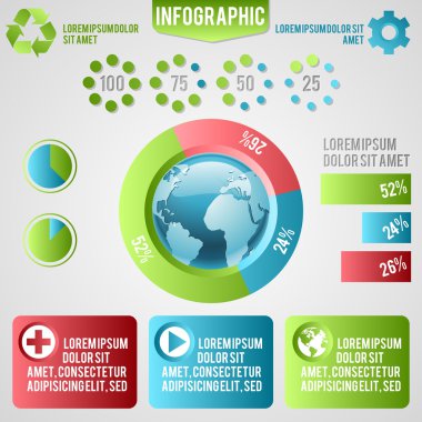 Ecology info graphics, elements and icons clipart