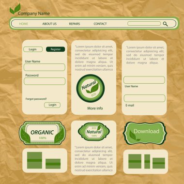 Eco style vector web template clipart