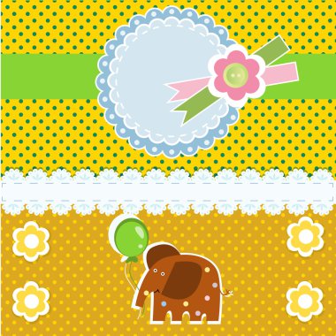Vector background with elephant. clipart