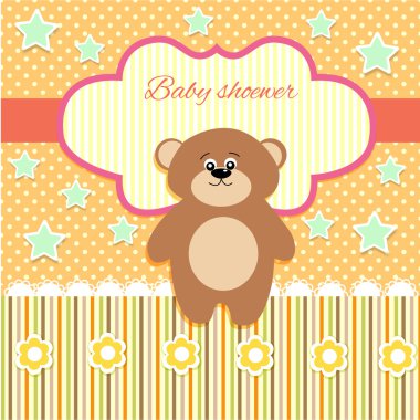 Vector cute background with bear. clipart