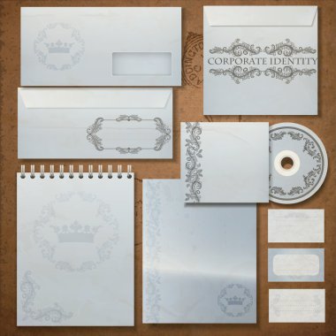 Vintage corporate identity set clipart