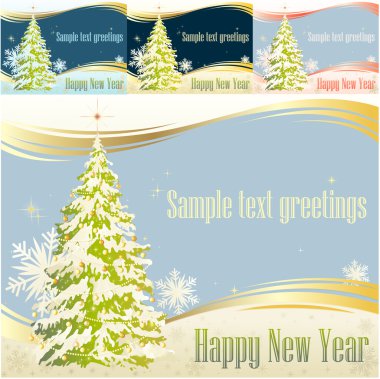 Happy New Year vector greeting card clipart