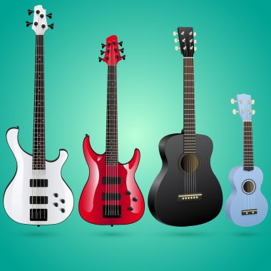 Set of vector guitars clipart