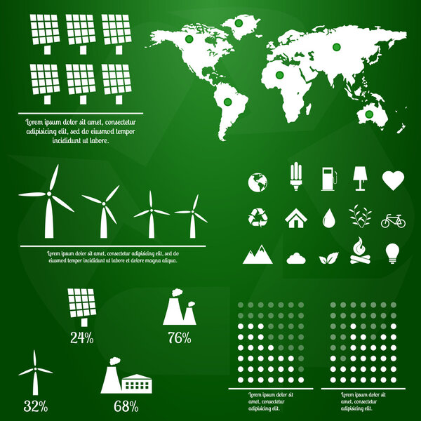 Ecology info graphics, elements and icons