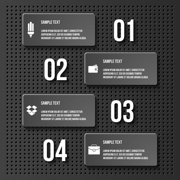 Шаги обрабатывают стрелки. векторная иллюстрация
