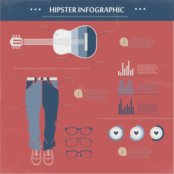 Infográfico Hipster Ilustração Vetorial — Vetor de Stock