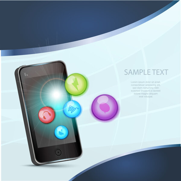 Smartphone and Social Media icons