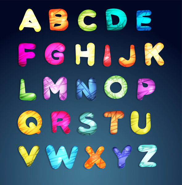 cartoon alphabet vector illustration