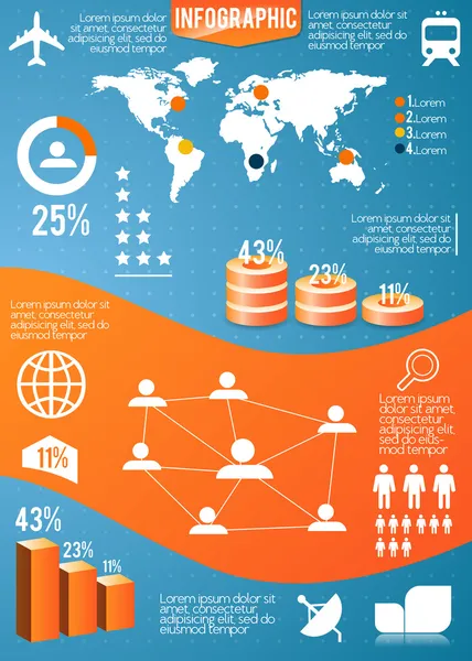 Nastavit Prvky Infografiky Vektor — Stockový vektor