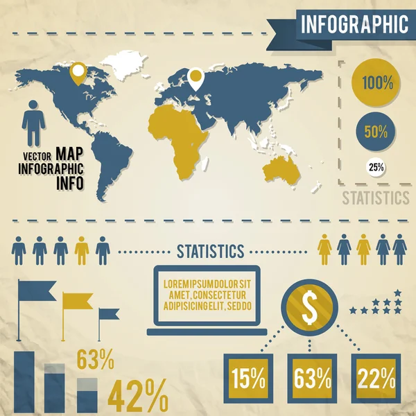 Infografías Con Una Población — Archivo Imágenes Vectoriales