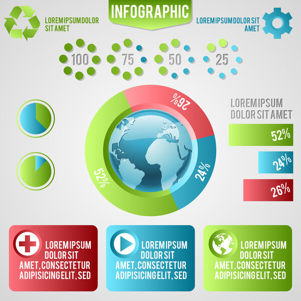 Ecology info graphics, elements and icons