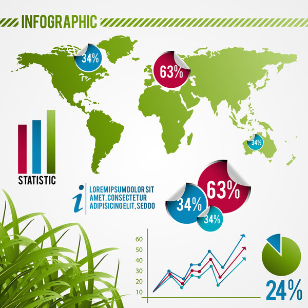 Ecology info graphics, elements and icons