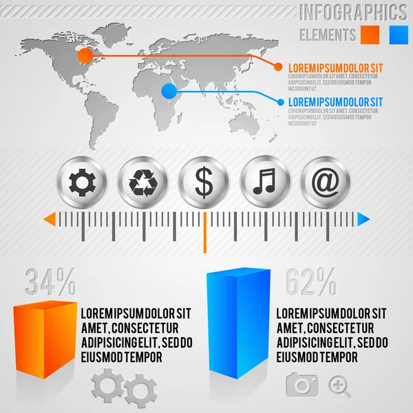 Set Elements Infographics Vector — Stock Vector