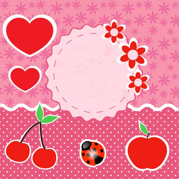 Векторный Набор Розовых Рам Сердцами — стоковый вектор