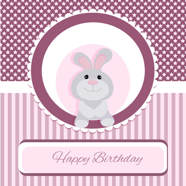 Векторная открытка с кроликом
