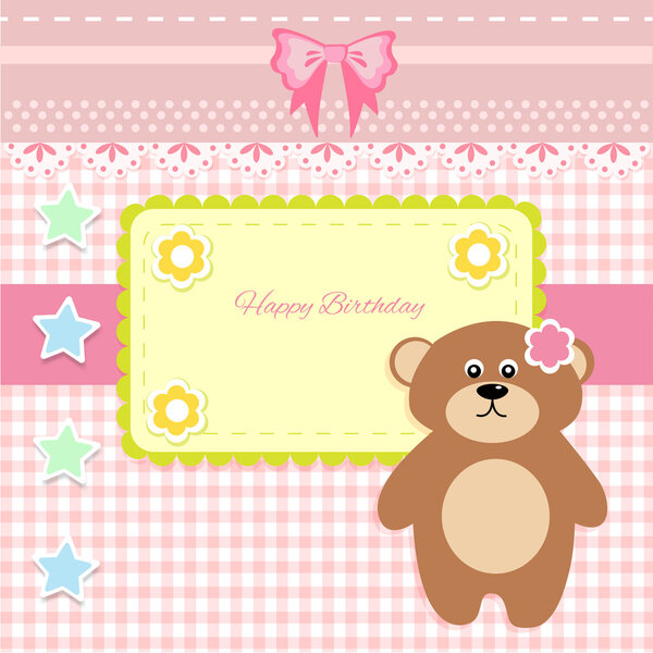 Vector cute background with bear.