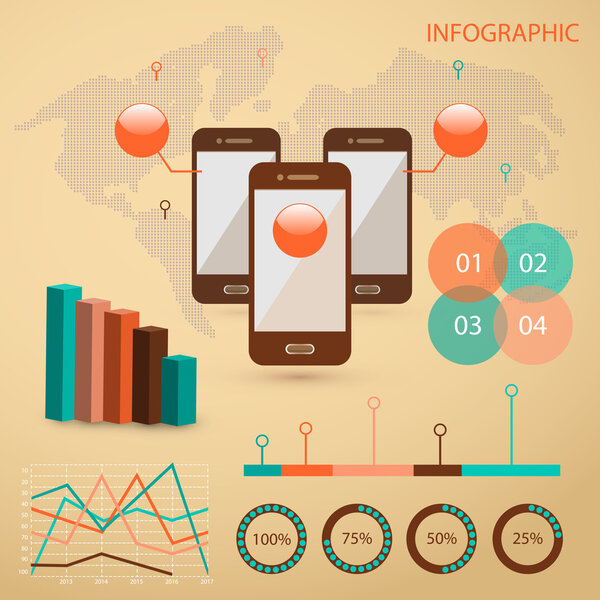 Elements of infographics vector illustration