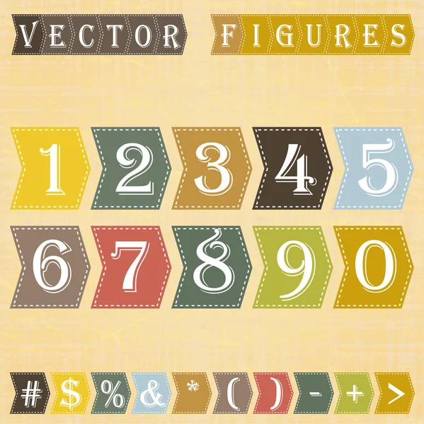 Numerot Asetettu Vektorikuvaus — vektorikuva