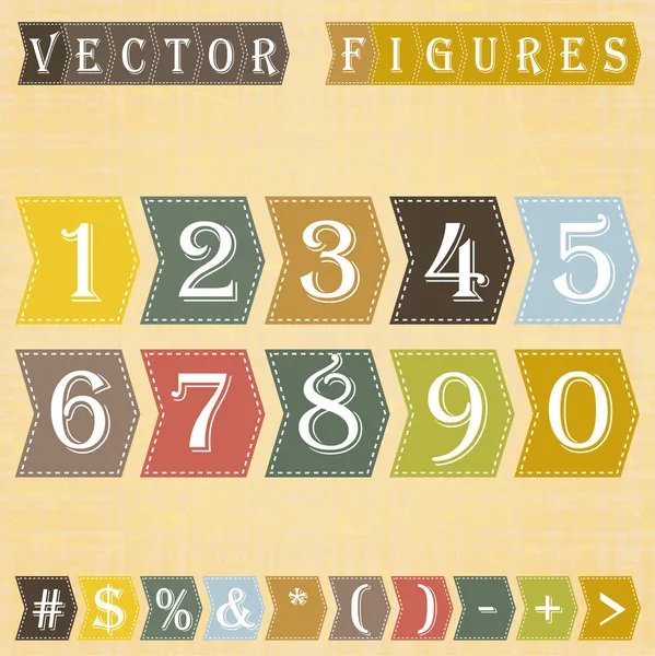 Zahlen Gesetzt Vektorillustration — Stockvektor