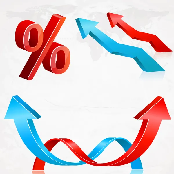 Vector Set Pijlen Procent — Stockvector