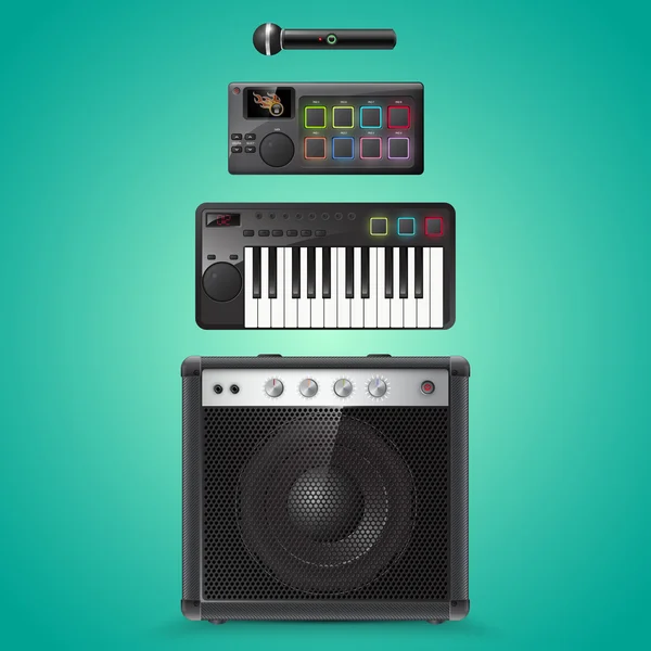 Sound Equipment Vector Icons — Stock Vector