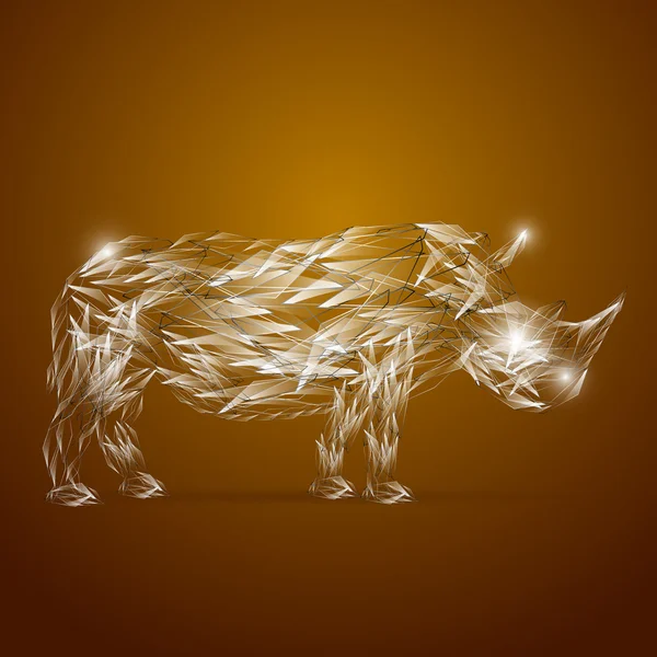 Abstract Glass Rhino Vector Illustration — Stock Vector