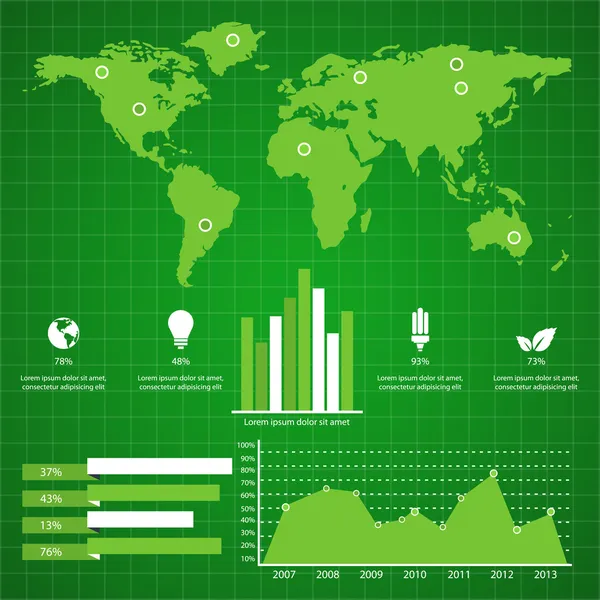 Retro Zestaw Infografik Mapa Świata Grafika Informacyjna Ilustracja Stockowa