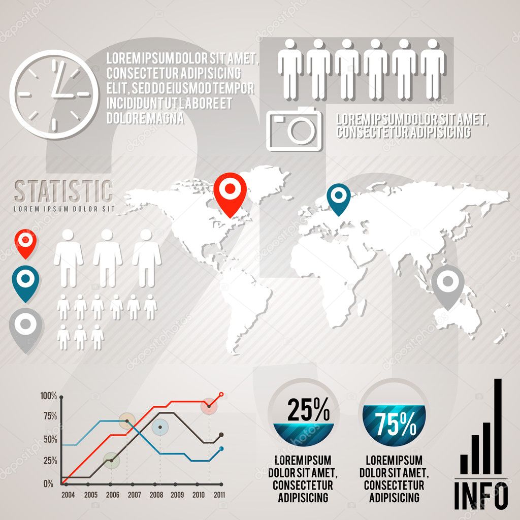 Set elements of infographics. Vector