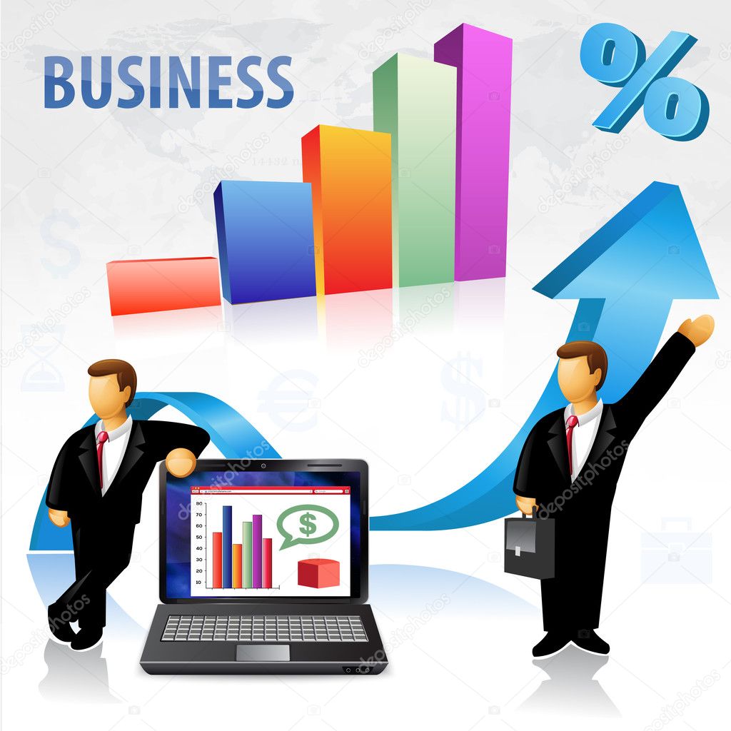 Vector background with businessman.