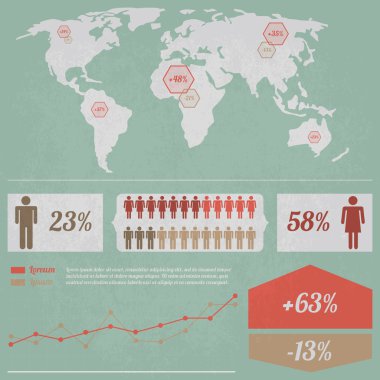 Infographics with a population clipart