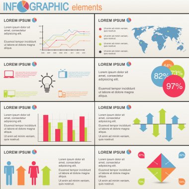 infographics öğeleri kümesi. Dünya grafik harita ve bilgi