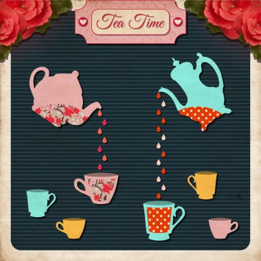 Tea time , vector illustration clipart
