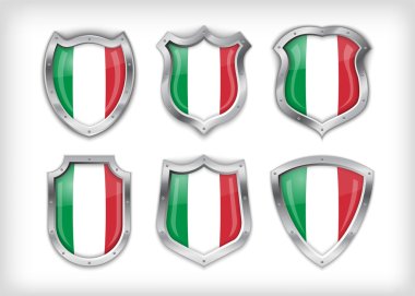 Italian safety label vector over white clipart