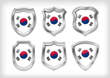 South Korea vector shield clipart