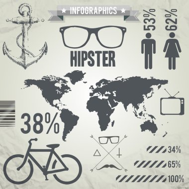 set hipsters infographics unsurları