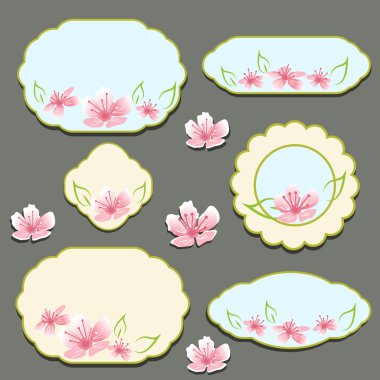 Set of flora frames vector clipart