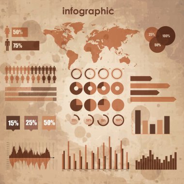 Vintage set of Infographic clipart
