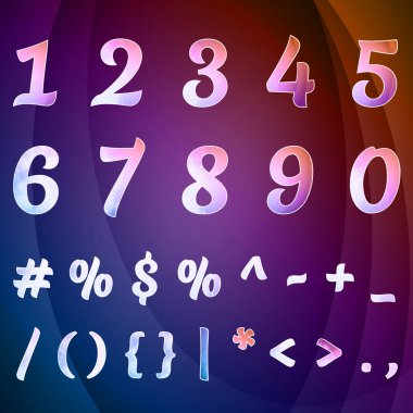 Set numbers vector, vector illustration clipart