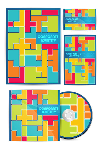 Векторный красочный фирменный стиль
