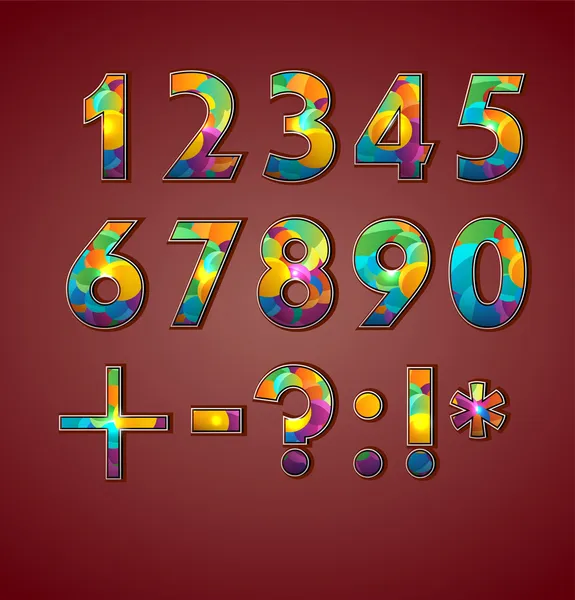 Vector Coloful Set Numbers — Stock Vector