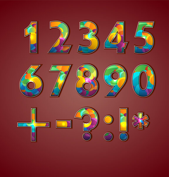 Vector coloful set of numbers