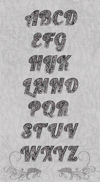 Vector alphabet, vector illustration