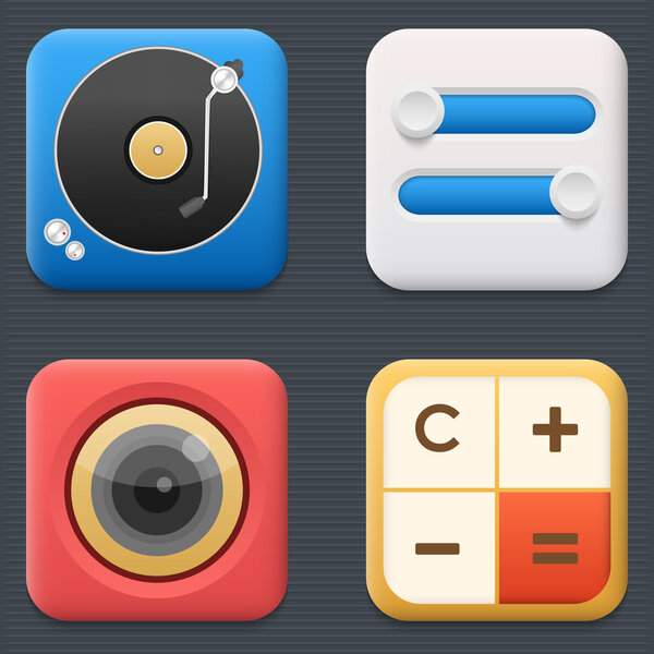 Набор векторных значков, векторная иллюстрация
