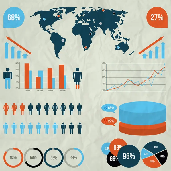 Delar Infographics Vektor Illustration — Stock vektor