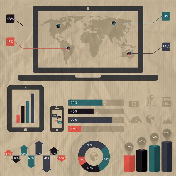 Elementos Infográficos Ilustração Vetorial — Vetor de Stock