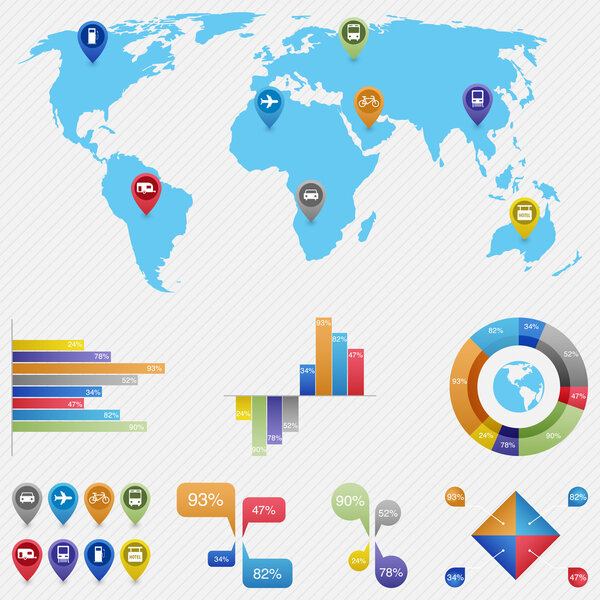 Elements of infographics, vector illustration